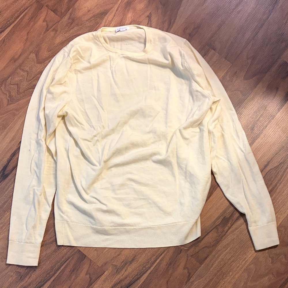 Sunspel Light Yellow Long Sleeve Tee